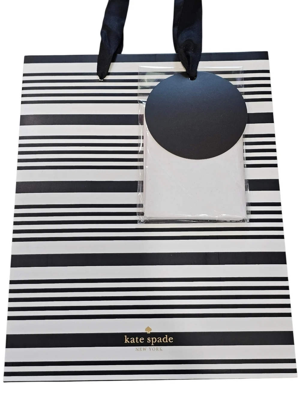 kate spade New York, Black & White Polka Dot And Strips Set Of 3 Gift Bags Set